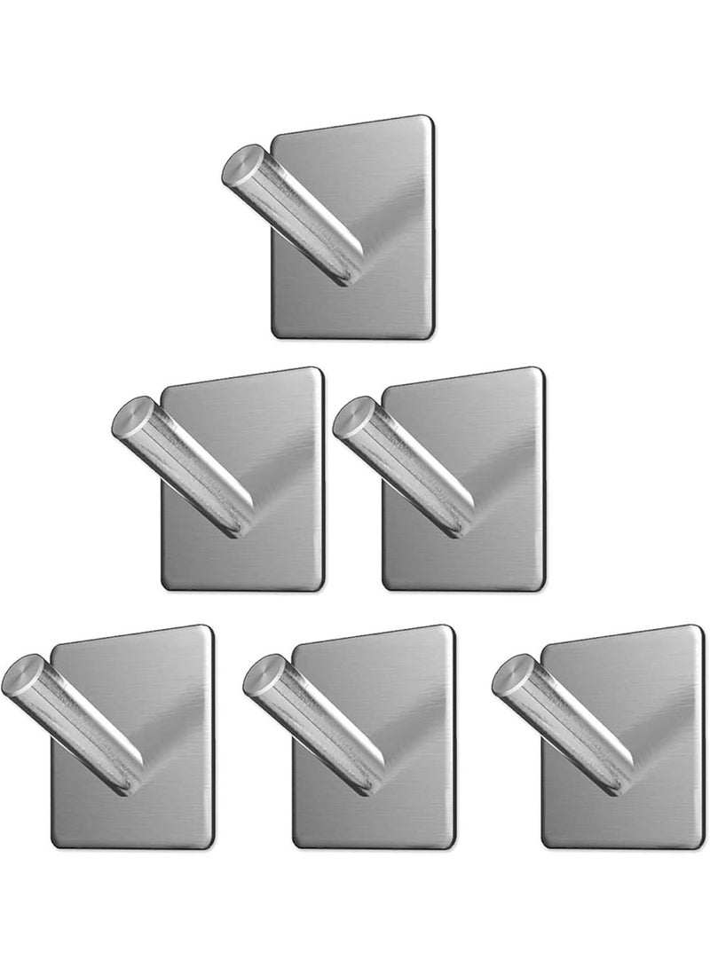 دونيكارت خطافات جدارية لاصقة شديدة التحمل، مصنوعة من الفولاذ المقاوم للصدأ، خطافات متعددة الاستخدامات بدون مسامير، خطافات لاصقة لتعليق المناشف والأقمشة والتقويمات، متوفرة للمطبخ، والخزانة، والمرحاض، والسقف، والباب - Image 1